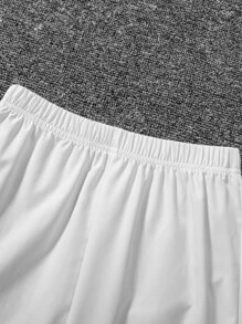 Girls Solid Lapel Neck Shirt & Trousers - White - View 8