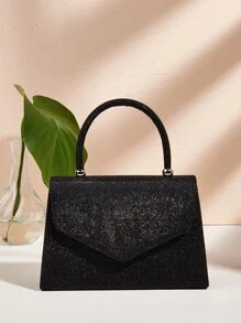 Glamorous, Elegant, Exquisite, Quiet Luxury Sequin, Stylish, Luxury, Shiny Glitter Flap Square Bag Evening Bag, Dinner Bag For Party Girl, Woman, Bride Perfect for Party, Wedding, Prom, Dinner/Banquet, For Cocktail - Black - View 8
