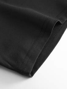 Manfinity Homme Men T-Shirts Fit Mock Neck Short Sleeve Casual Summer Polyester Tee - Black - View 3