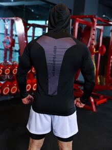 Manfinity Fitness Men Slogan Graphic Raglan Sleeve Sports Sweatshirt Men Sweatshirt - Multicolor - View 2