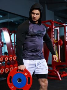 Manfinity Fitness Men Slogan Graphic Raglan Sleeve Sports Sweatshirt Men Sweatshirt - Multicolor - View 4