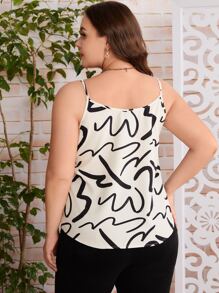 SHEIN Clasi 大碼圖案印花吊帶上衣 - 彩色 - 查看 2