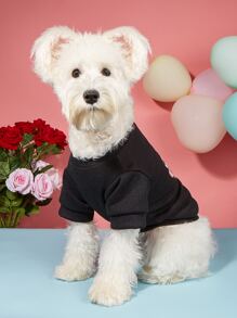 1入組愛心和標語圖案寵物運動衫 - 彩色 - 查看 3