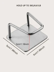 1 pieza Soporte para esponja sin taladro, estante para esponja de montaje en pared, rejilla de drenaje de acero inoxidable para fregadero - Plateado - Ver 2