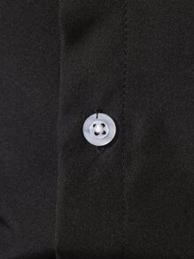 Manfinity Men Solid Button Up Shirt - Black - View 6