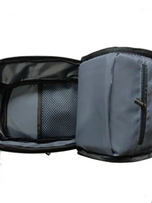 Bolso bandolera antirrobo con puerto de carga USB, impermeable, a prueba de arañazos, mochila ligera para el hombro, bolso de pecho, regalo para hombres en el Día de San Valentín, el Día del Padre, bolso de verano para la universidad, papá - Gris - Ver 3