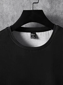 Manfinity Hombres Camiseta con estampado floral y letra japonesa - Negro - Ver 5