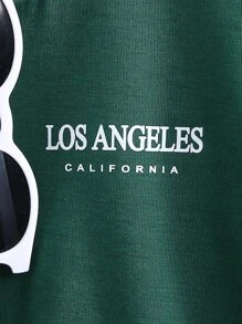 SHEIN 小男童字母圖案連帽T恤和短褲