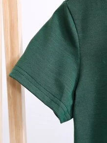 SHEIN 小男童字母圖案連帽T恤和短褲