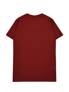 Chinese Characters Graphic Drop Shoulder Tee - Red - View 2