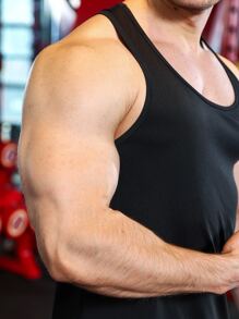 Men Letter Graphic Sports Tank Top - Black - View 3