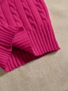 Franclia Cable Knit Cami Top - Hot Pink - View 3