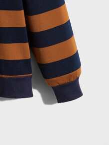 ROMWE MEN Guys Striped Zip Up Hoodie - Multicolor - View 4