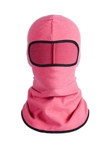 Contrast Binding Balaclava - Pink - View 1