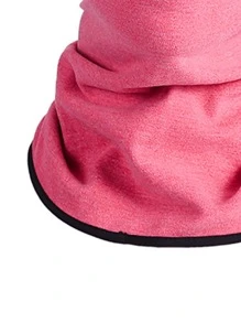 Contrast Binding Balaclava - Pink - View 3