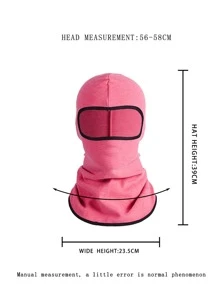 Contrast Binding Balaclava - Pink - View 4