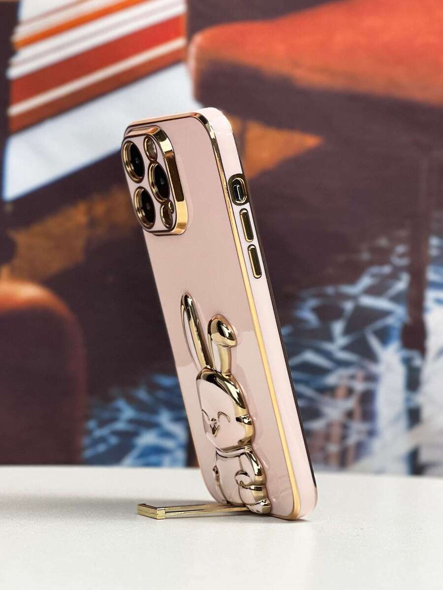 Funda para móvil enchapado con diseño de conejo - Multicolor - Ver 1
