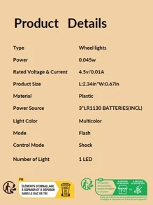 2入組自行車車輪安全出行燈 - 彩色 - 查看 6