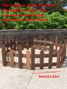 1pc Wooden Garden Fence - Brown - View 4