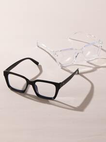 2 Pairs Of Timeless Transparent Eyeglasses, Suitable For Daily Life, Office, Street And Other Occasions, Can Be Worn As Accessories - Black and White - View 5