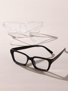 2 Pairs Of Timeless Transparent Eyeglasses, Suitable For Daily Life, Office, Street And Other Occasions, Can Be Worn As Accessories - Black and White - View 6