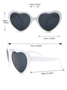 2pairs Heart Frame Fashion Glasses - Grey - View 3