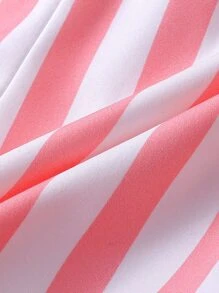 Toddler Girls Cartoon Graphic Tee & Striped Shorts - Multicolor - View 5