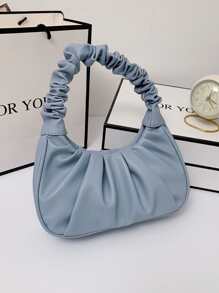 Minimalist Ruched Bag - Baby Blue - View 5