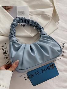 Minimalist Ruched Bag - Baby Blue - View 6