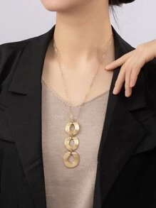 Oval Charm Necklace - Yellow Gold - View 12