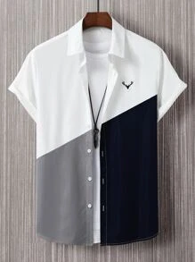 Manfinity Men Color Block Shirt Without Tee - Multicolor - View 3