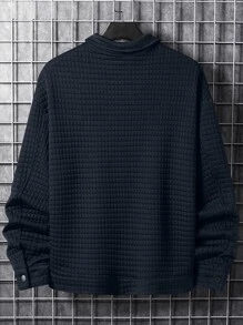 Manfinity Homme Loose Fit Men's Drop Shoulder Jacket With Flap Pockets (Without T-Shirt) - Navy Blue - View 2