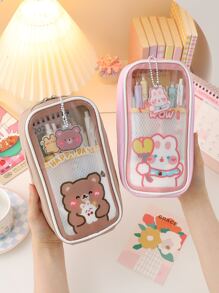 1pc Cartoon Graphic Pencil Case - Multicolor - View 4