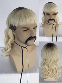 Tóc giả tổng hợp xoăn trung bình có tóc mái cho nam - Nhiều màu - Xem 2