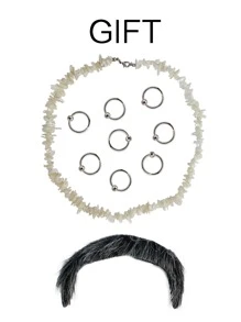 Tóc giả tổng hợp xoăn trung bình có tóc mái cho nam - Nhiều màu - Xem 9