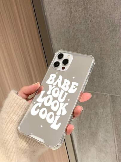 Slogan Graphic Mirror Phone Case