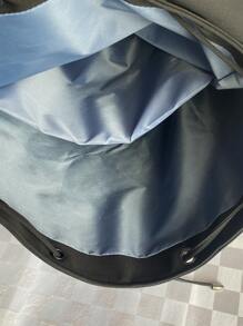 Trang trí huy hiệu Ba lô  Nắp Với túi hoạt hình có trang trì Cặp sách Cặp sách Đối với Trường học Ngoài trời Có thể mang đi , Nhẹ - màu đen - Xem 4