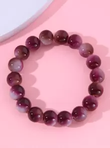 1 件時尚簡約 Ol 風格女式咖啡紫色串珠手鍊 - 彩色 - 查看 1