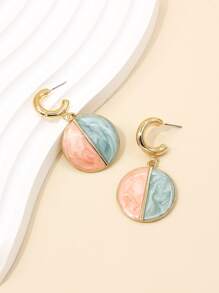 Oval Drop Earrings - Multicolor - View 2