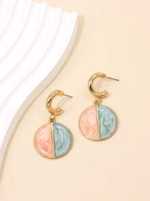 Oval Drop Earrings - Multicolor - View 3