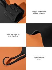 LUVLETTE Dream Curve Support+ Wireless Black Push Up T-Shirt Bra No Show Underwear