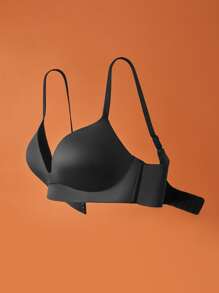 LUVLETTE Sujetador inalámbrico con efecto push-up y soporte Dream Curve+ en color negro, talla básica. Ropa interior cómoda y discreta "Must-Haves" Freedom Bra
