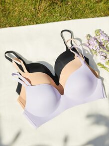 LUVLETTE Sujetador inalámbrico con efecto push-up y soporte Dream Curve+ en color negro, talla básica. Ropa interior cómoda y discreta "Must-Haves" Freedom Bra