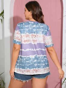 SHEIN LUNE Camiseta de tie dye - Multicolor - Ver 2