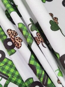 1pc Leaf & Car Pattern Face Towel - Multicolor - View 4