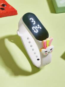 Reloj electrónico con diseño de conejo - Blanco - Ver 1