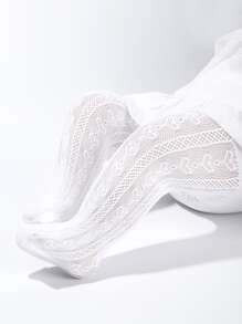 Baby Hollow Out Tights - White - View 1
