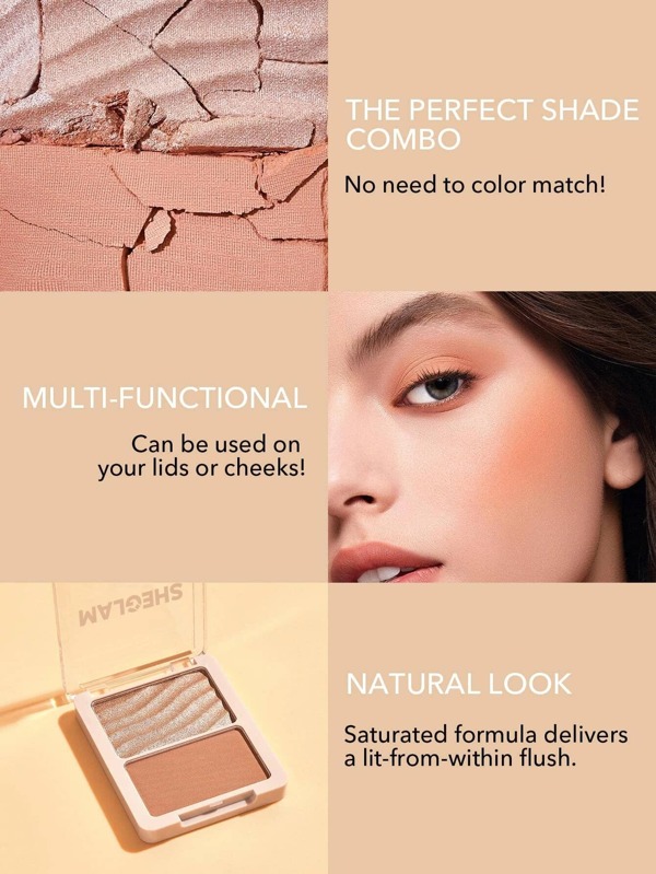 SHEGLAM Glam 101 Hybrid Highlighter & Blush DuoSt. Tropez Blush