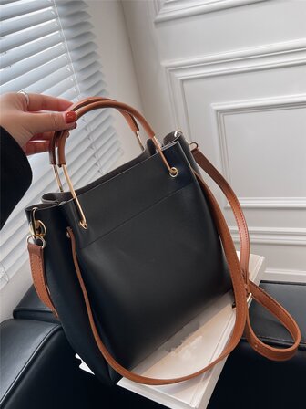 荔枝紋壓花雙把手方包