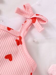 Áo liền quần Em bé Viên lá sen Nơ Bướm Tim - Hồng - Xem 4